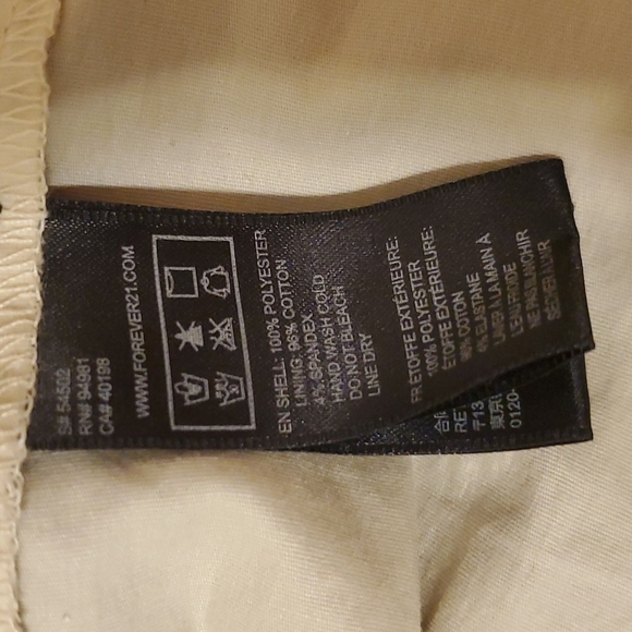 NWOT XXI black lace over cream shell, cut out dress size Large - Picture 7 of 10